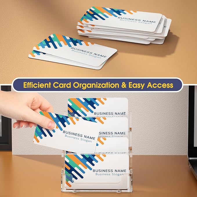 MaxGear Acrylic Business Card Holder, 320 Cards Capacity, 4 Pocket, 2 Pack | - Image 6