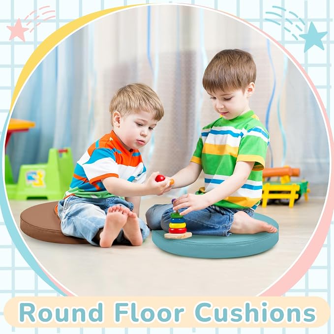 Juexica 8 Pcs Extra Thick Flexible Seating Floor Cushions Assorted Colored - Image 5