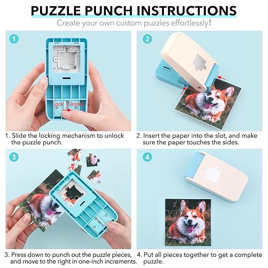 Puzzle Punch, 1 x 1 inch Mini Puzzle Maker, Portable Puzzles Pieces Puching - Image 5