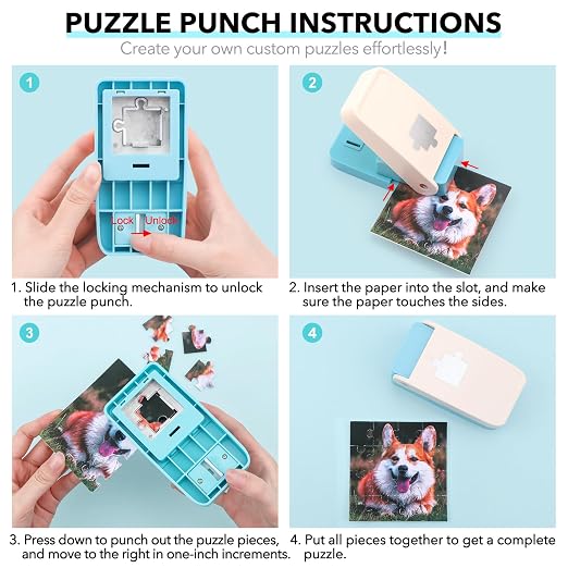 Puzzle Punch | 1" Puzzle Hole Puncher | Portable Puzzles Pieces Punching - Image 2