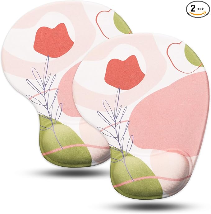 JIKIOU Mouse Pad, 2 Pack Ergonomic Mouse Pads by JIKIOU