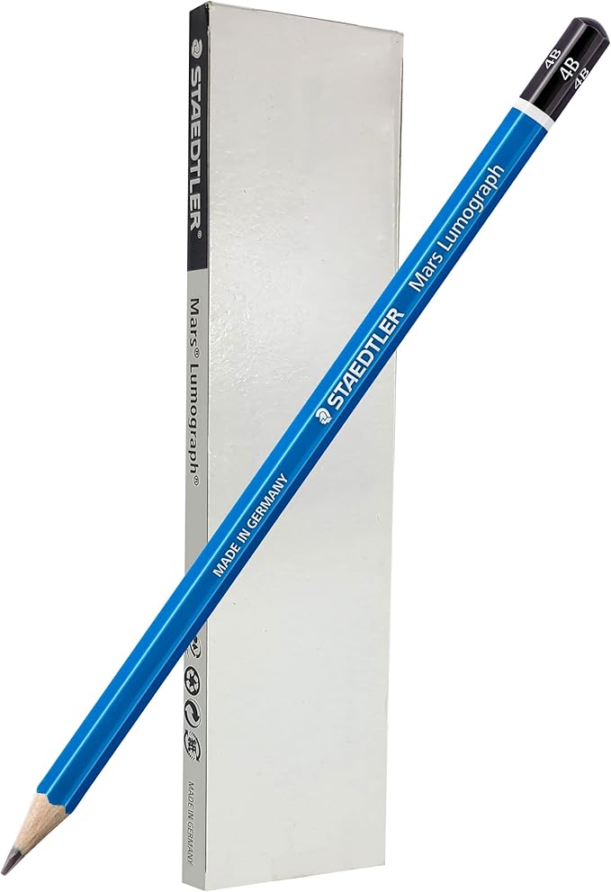 STAEDTLER Mars Lumograph 4B Graphite Art Drawing Pencil, 6 Pencils by Staedtler