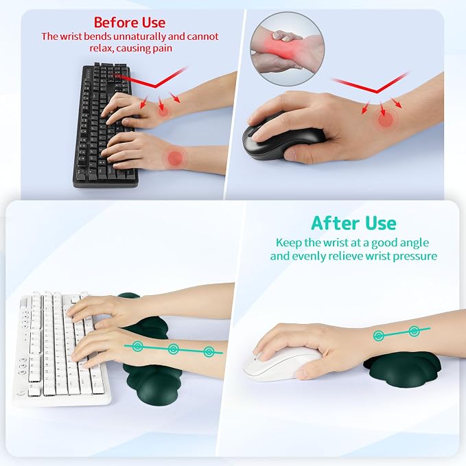 Sushret Cloud Wrist Rest Keyboard, Cloud Keyboard Wrist Pad Set - Image 3