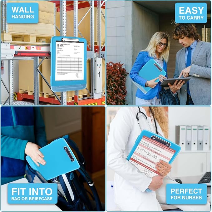 Sooez Clipboard with Storage, Clip Board 8.5 x 11 with Pen Holder, Plastic - Image 7