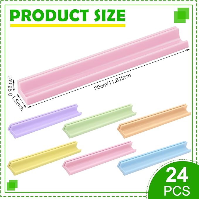 Jetec 24 Pcs Classroom Desk Name Plates Holder Index Cards Storage Classroom - Image 2