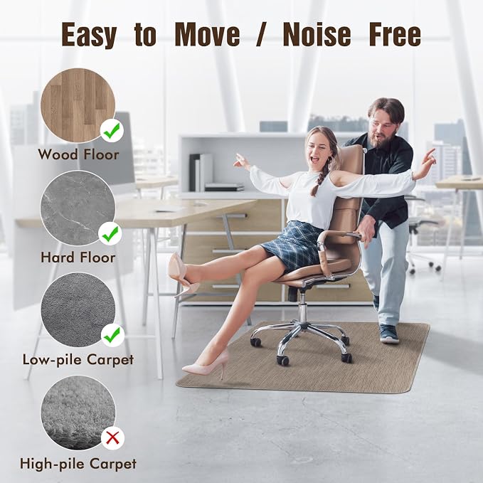 Blvornl Office Chair Mat for Hardwood Floor, Large Anti-Slip Hard Floor - Image 2