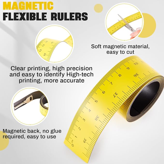 Relaxweex 1 Pcs 39.37 Inch Magnetic Ruler Flexible Tape Magnetic Tape Measure - Image 3