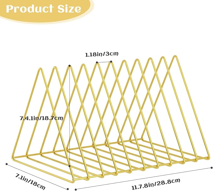 Urban Deco Triangle Desk Organizers Metal Wire Magazine Holder 10 Sections - Image 3