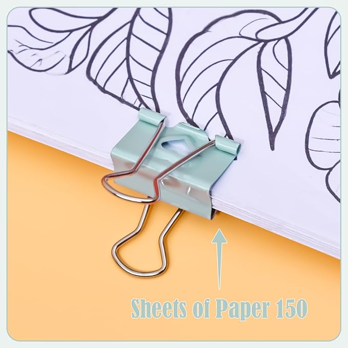 BAYTORY 24Pcs Pastel Binder Clips, 1.6 Inch Large Binder Clips, - Image 5