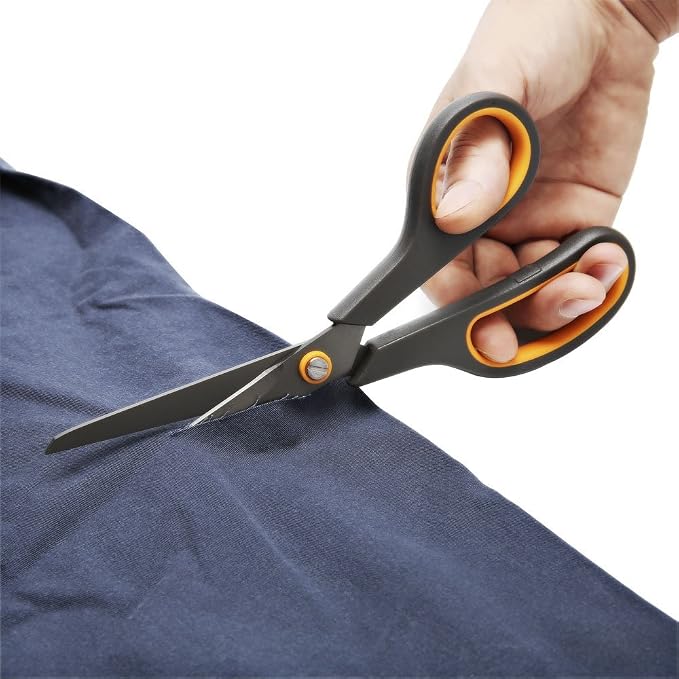 CCR Scissors 8 Inch Soft Comfort-Grip Handles Sharp Titanium Coating Blades - Image 4