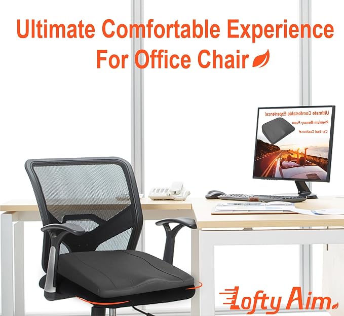 Lofty Aim Car Seat Cushion, Comfort Memory Foam Car Cushions - Image 3