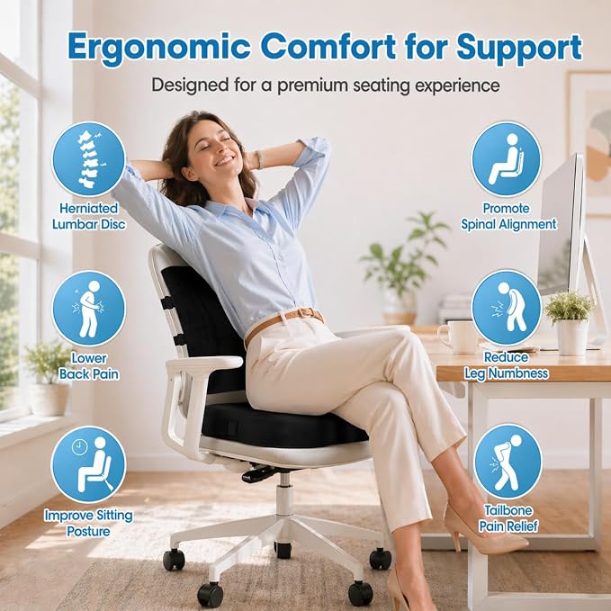 CloudBliss Lumbar Support Pillow & Seat Cushion Set - Image 2