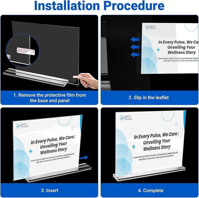 6 Pack Acrylic Sign Holder 11 x 8.5 Horizontal, Double-Sided Clear Sign Holder - Image 6