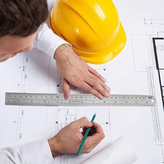 YouOKLight Metal Ruler Set, Stainless Steel 6 Inch and 12 Inch Rulers - Image 7