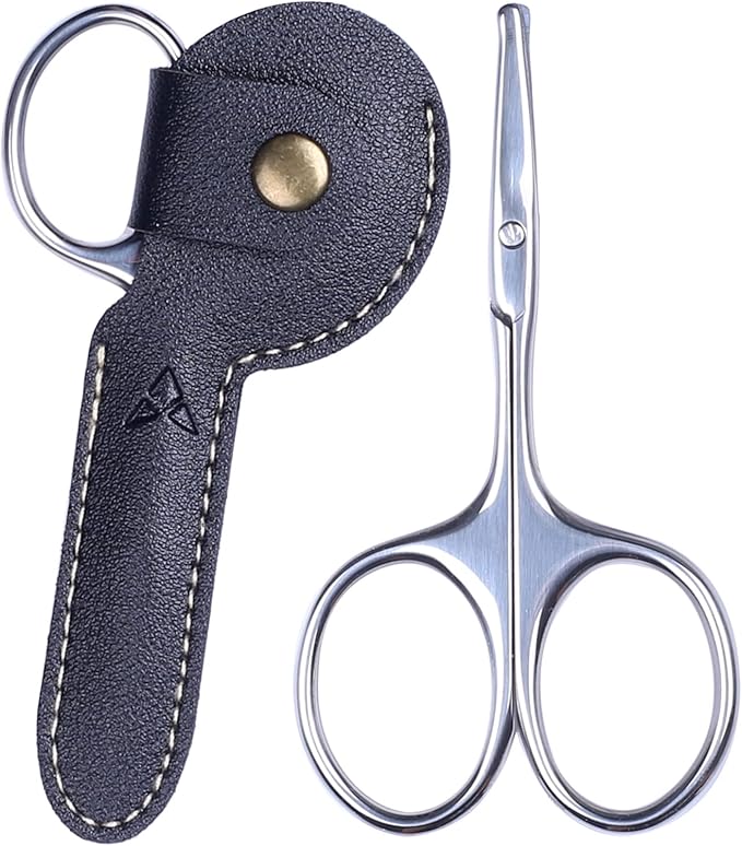 YOUYISI 3.75" Nose Hair Scissors, Round Tip Small Facial Mustache Scissors by YOUYISI