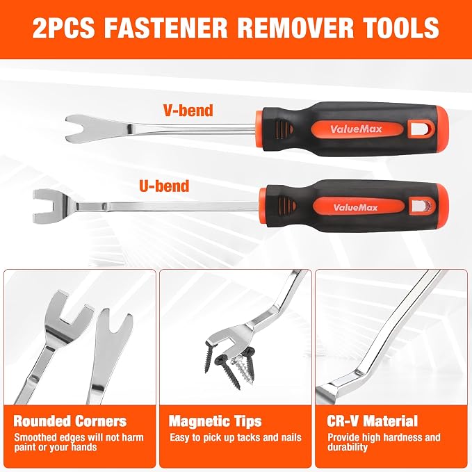 VALUEMAX 3Pcs Trim Removal Tool and Staple Remover Set, Heavy Duty Pry Tool - Image 5