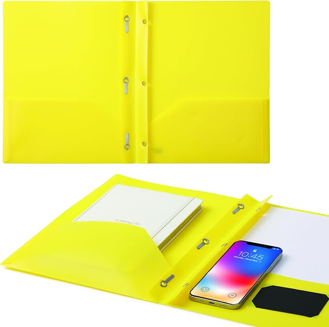 Mr. Pen- Plastic Folders with Pockets and Prongs, 36 Pack, Letter Size | Yellow - Image 7