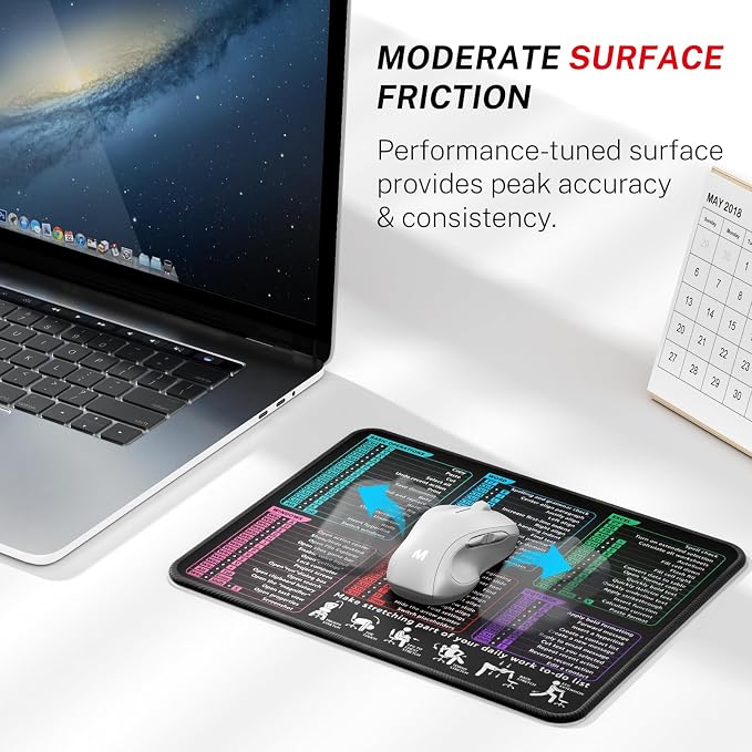MROCO 3-Pack Mouse Pads, 30% Larger Surface, 8.5 x 11 in, Shortcuts | Anti-Fray - Image 2