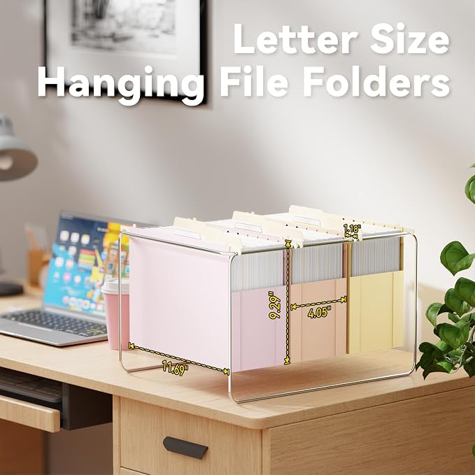 Ansook Plastic Hanging File Folders, Expandable Letter Size 4 Inch File Folders - Image 4