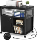 Unikito Lateral File Cabinet, Locking Office Printer Stand by Unikito
