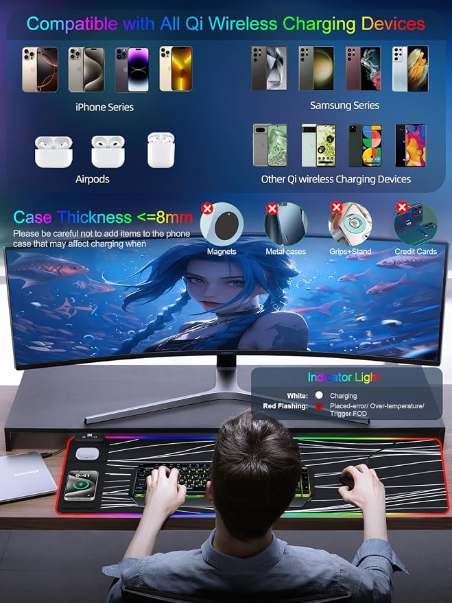 XXL Mouse Pad with Phone Holder - Image 3