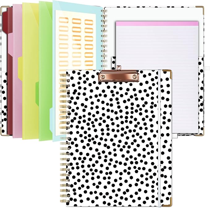 Ospelelf Clipboard with Storage 8.5 X 11，Padfolio Organizer, Spiral Portfolio by OspelelfOfficeSupplies