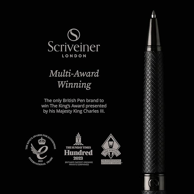 Scriveiner All Black Ballpoint Pen -Stunning Luxury All Metal Matt Black Pen - Image 2