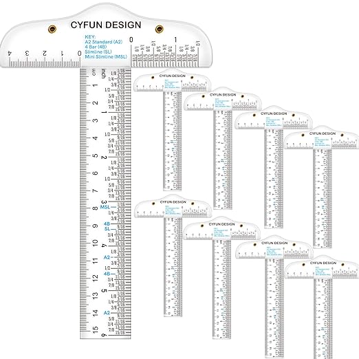 9 Pack 6 Inches Acrylic Clear T-Square Ruler, T Square Ruler, Transparent by CYFUNDESIGN