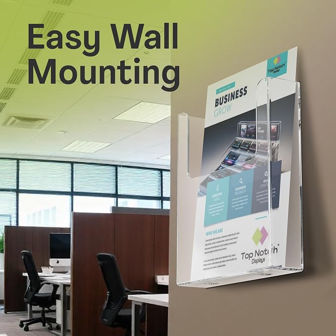 Acrylic Brochure Holder for Wall Mounting, Literature Holder for Magazines - Image 4
