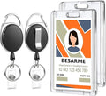 2 Set Badge Holder Retractable Clip Heavy Duty Badge Reel by BESARME