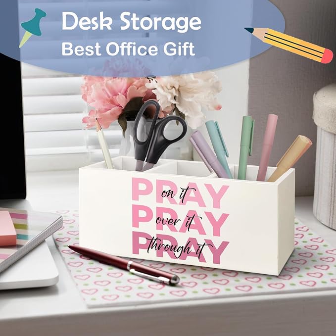 SNNDER Christian Pen Holder for Desk, Prayer Christian Gifts for Women - Image 4