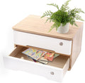 Lockable Desk Organizer Wooden Desktop Drawers Office Flat Files Storage Box by Unknown