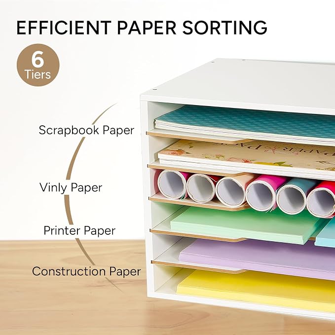 Yumkfoi 12x18 Construction Paper Organizer, Larger Size Wooden Literature - Image 2