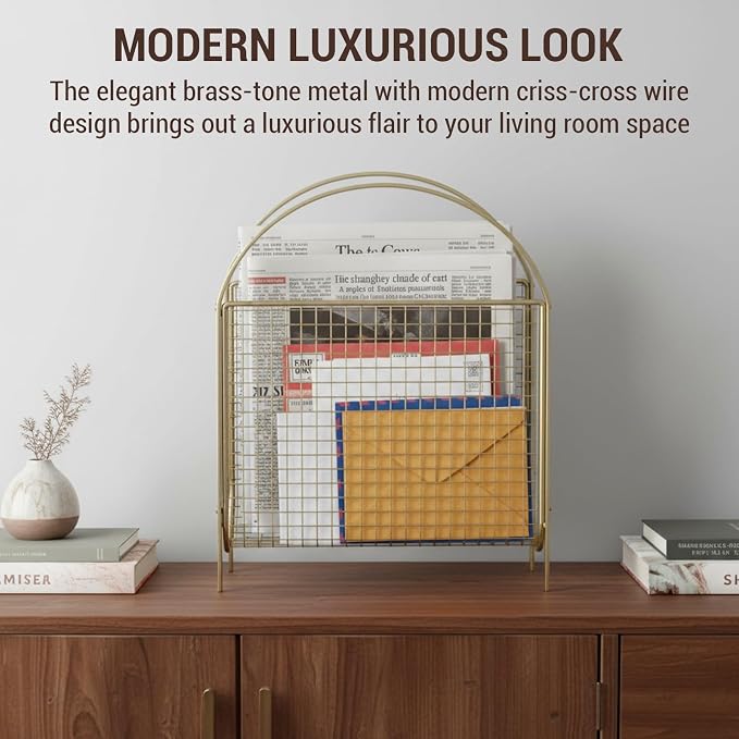 MyGift Magazine Rack, Floor Freestanding Magazine Holder - Image 5