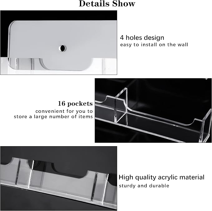 TURSTIN Business Card Holder Wall Mount Clear Sticker Display Marketing Holder - Image 3