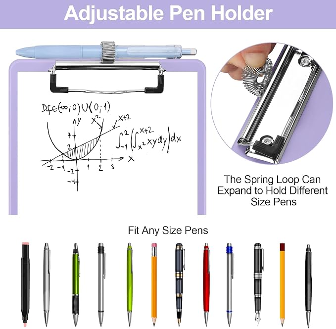 Meiikun Small Clipboard with Storage, A5 Clipboards with Pen Holder, Half - Image 3