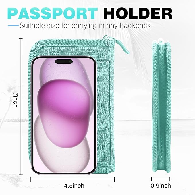 Single Passport Holder for Travel, RFID Travel Document Organizer for Women - Image 2