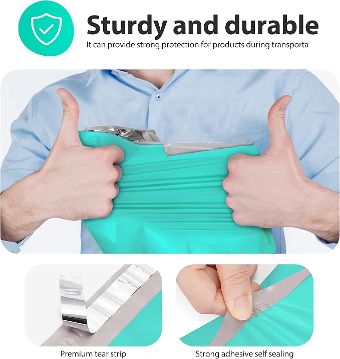 Fuxury Poly Mailers 14.5x19'' 50Pcs, Waterproof Shipping Bags - Image 4