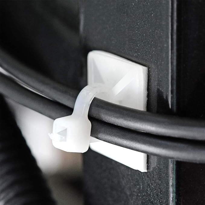 200pcs 3/4" Back-Glue Self Adhesive White Strong Cable Zip Tie Mounts - Image 4