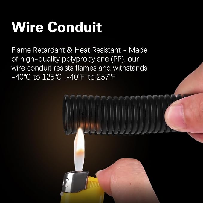 Split Wire Loom Tubing, 10FT 1/2Inch Heat Resistance Wire Protector | Cable - Image 3