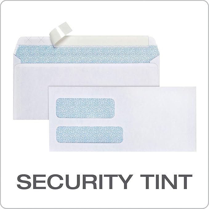 Columbian #9 Security Envelopes, Double Window, 3-7/8" x 8-7/8", Release & Seal - Image 5