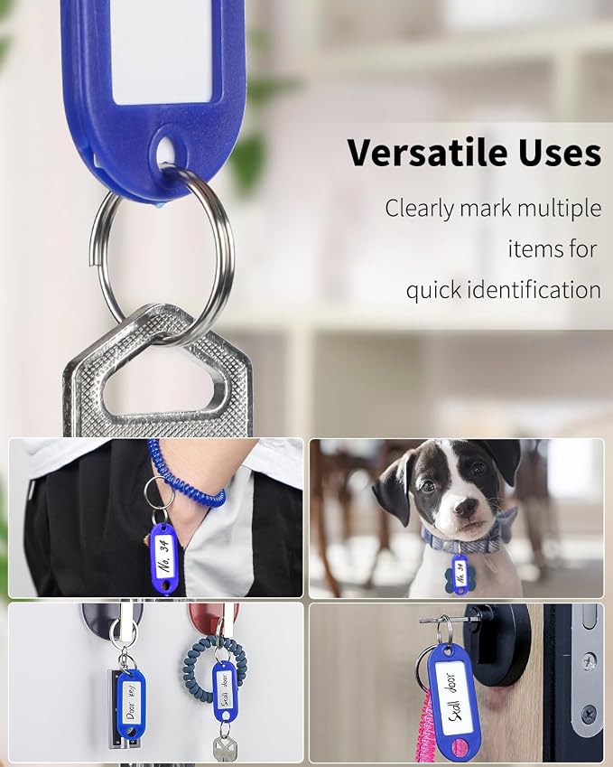 Uniclife 10 Pieces Key Tags 2 Inch Soft Plastic Key Chain Tags - Image 3