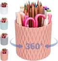 Pencil Holder - 360° Rotation, 5 Slot Desk Supplies by 4Johor