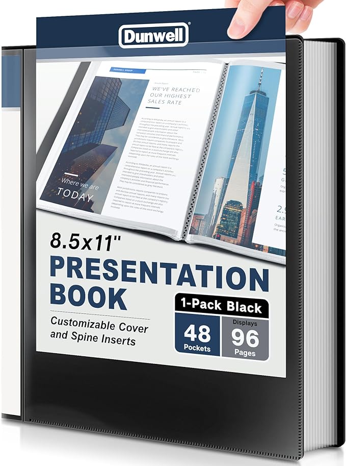 Dunwell Presentation Binder 48-Pocket, Displays 96 Pages, 8.5x11 Portfolio by Dunwell