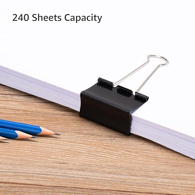 Amazon Basics Sturdy Binder Clips, Office Supplies, Large 2 in, Document - Image 7