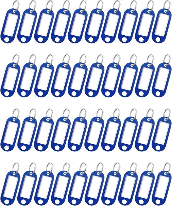 Uniclife 40 Pieces Key Tags 2 Inch Soft Plastic Key Chain Tags by UnicLife
