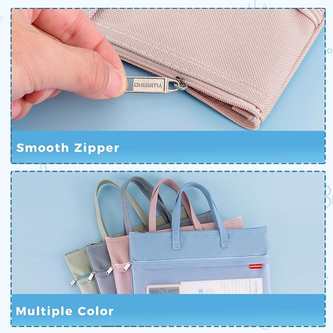Pendancy Mesh Zipper Pouch A4 Size, Large Double Pocket Waterproof File Bag - Image 5