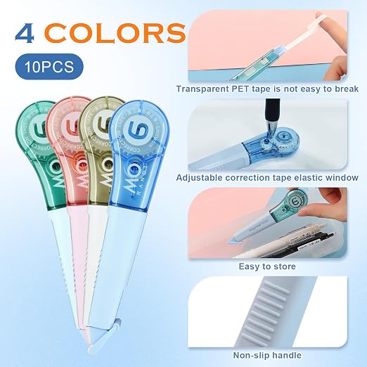 10 Pcs Correction Tape for Instant Error Fixing, Easy-to-Use Pen-Style - Image 5