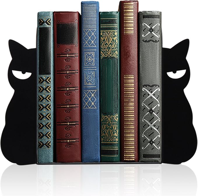 Geelin Angry Cat Bookends Set of 2 Sarcastic Metal Book Ends by Geelin