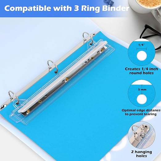 3 Hole Punch, Portable 3 Hole Puncher - Image 3